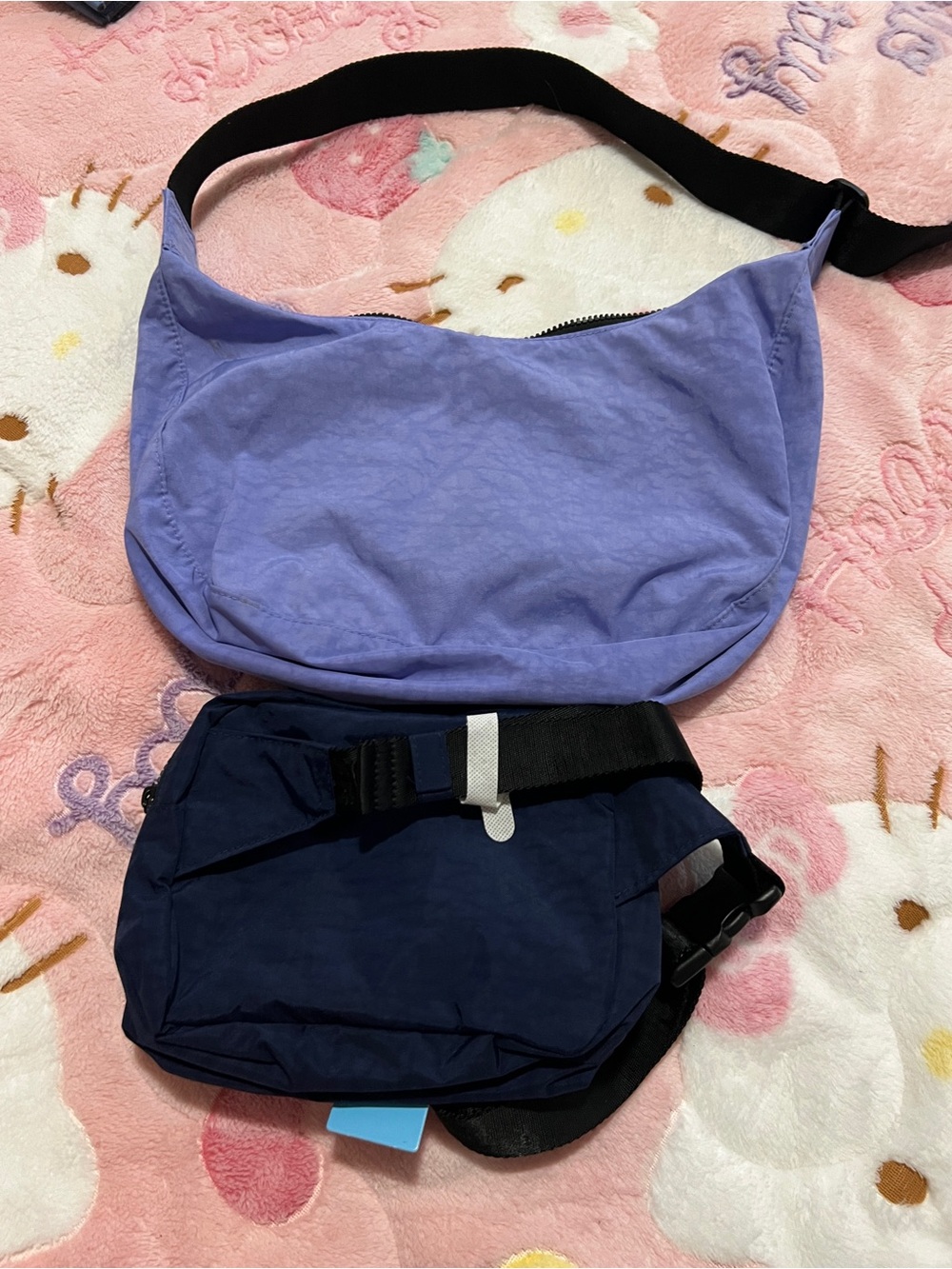 Baggu Hello Kitty Strawberry Crescent Crossbody Belt Bag Bundle - Purple & Navy - Picture 3 of 5